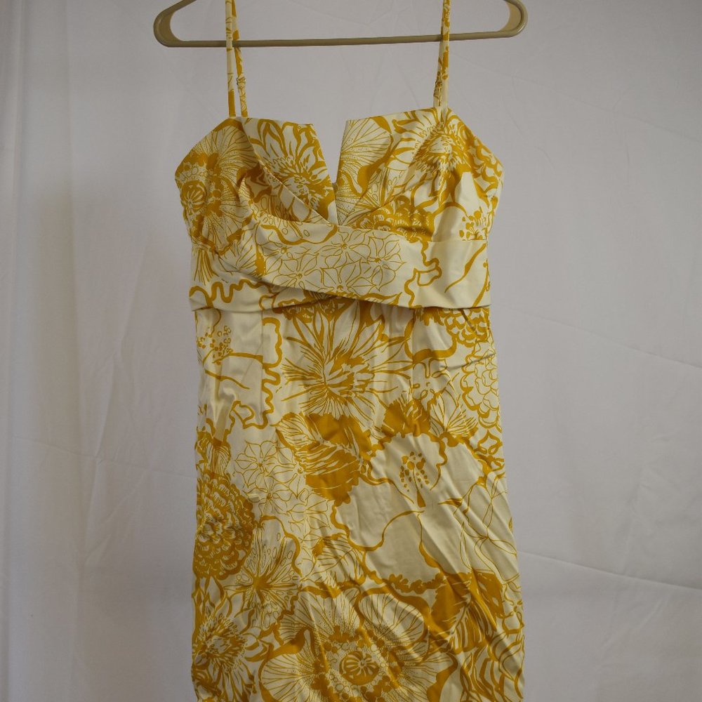 Yellow Floral Donna Rico Midi Dress